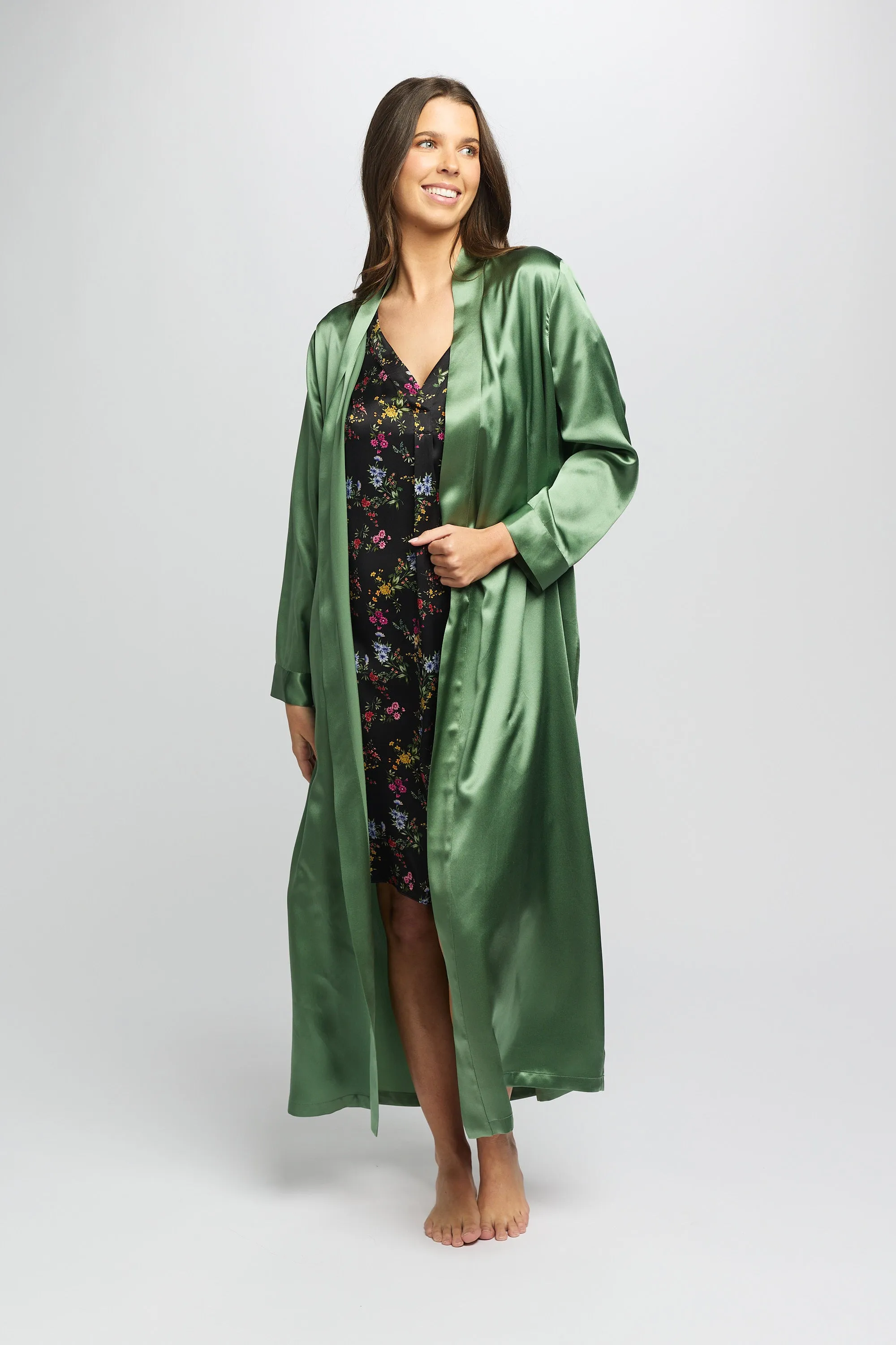 Silk Robe Basil