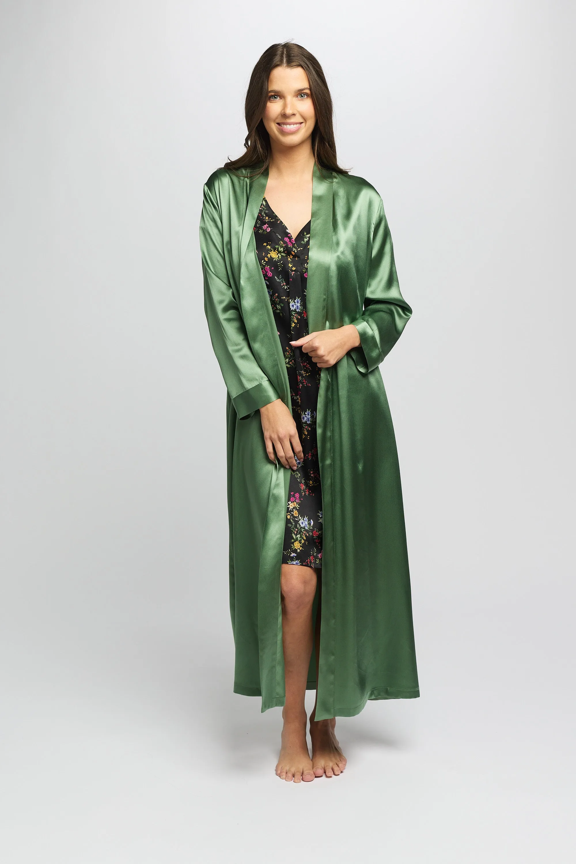 Silk Robe Basil