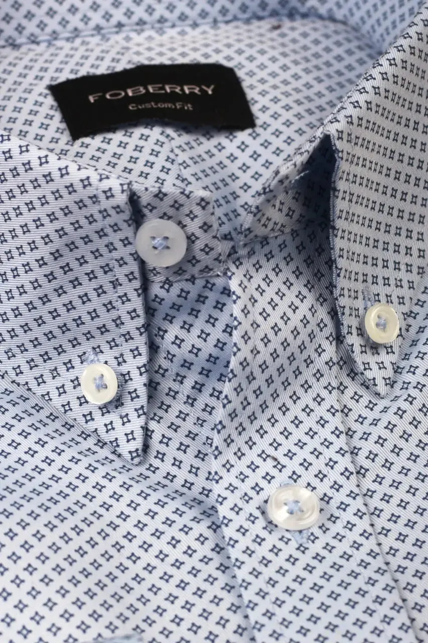 Texas Star Blue Printed Shirt