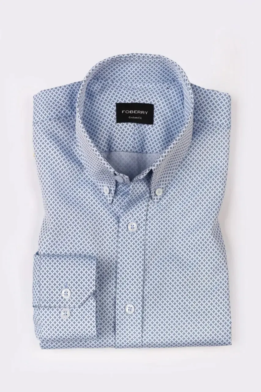 Texas Star Blue Printed Shirt