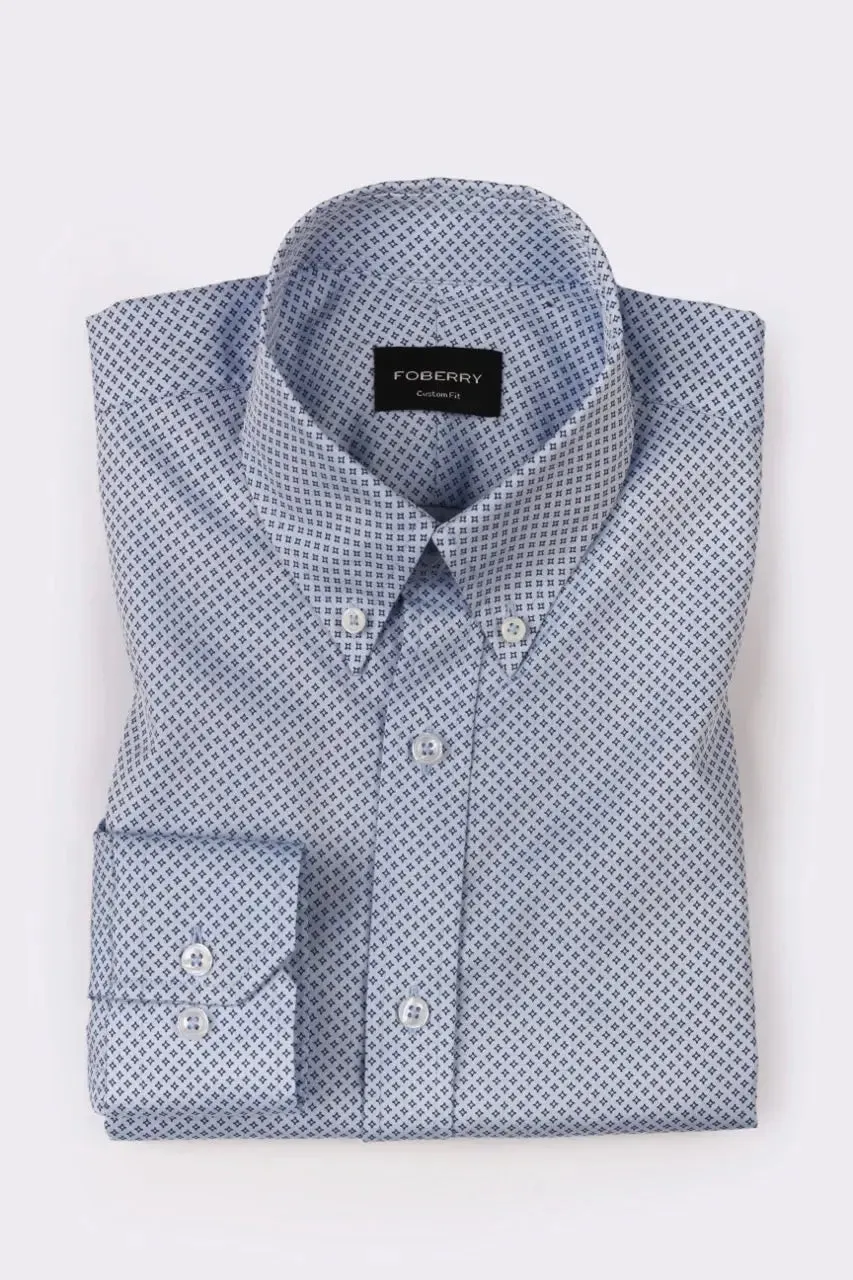 Texas Star Blue Printed Shirt