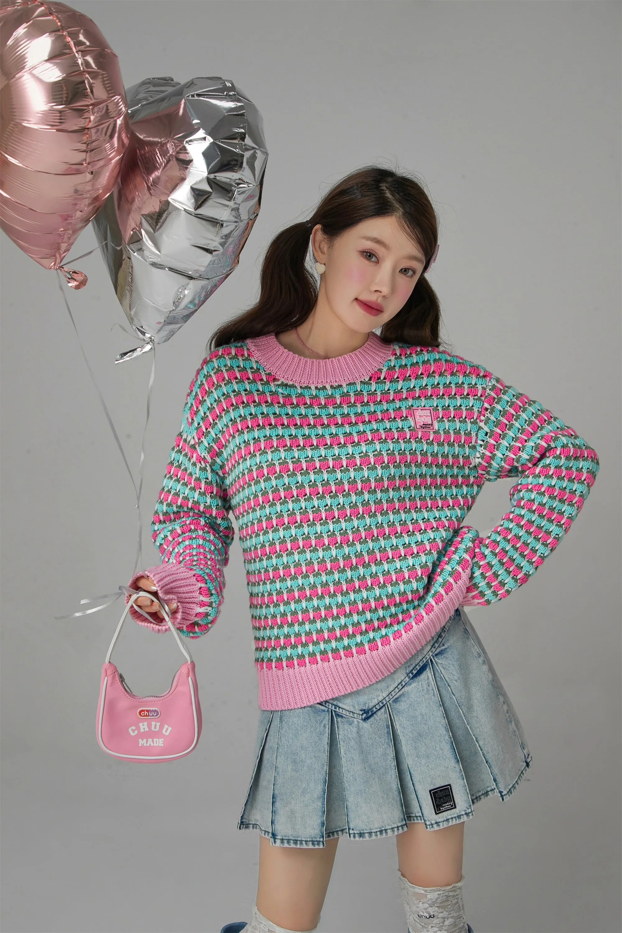 The Kiss Crochet Loose Fit Knit Sweater