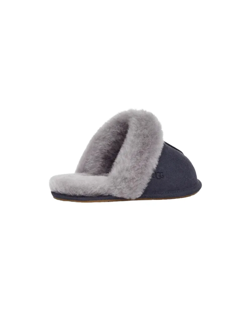 UGG Scuffette II Eve Blue / Lighthouse Suede Slipper with Fur Trim