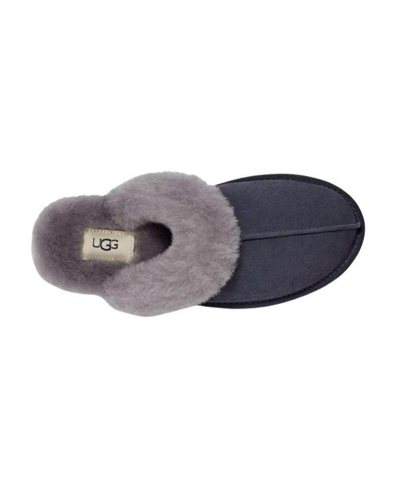 UGG Scuffette II Eve Blue / Lighthouse Suede Slipper with Fur Trim