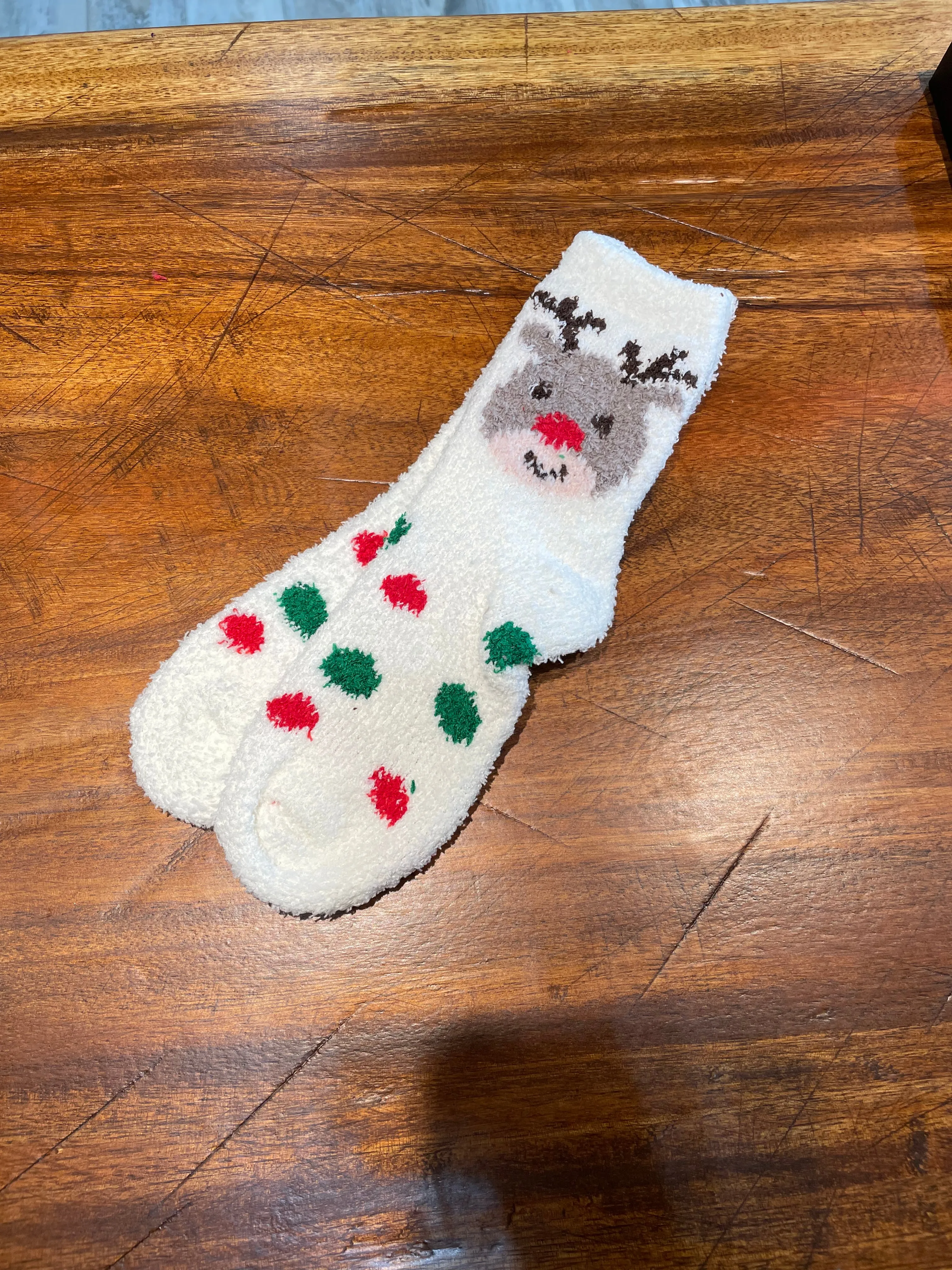 Ultra Soft Chenille Socks in Rudolf