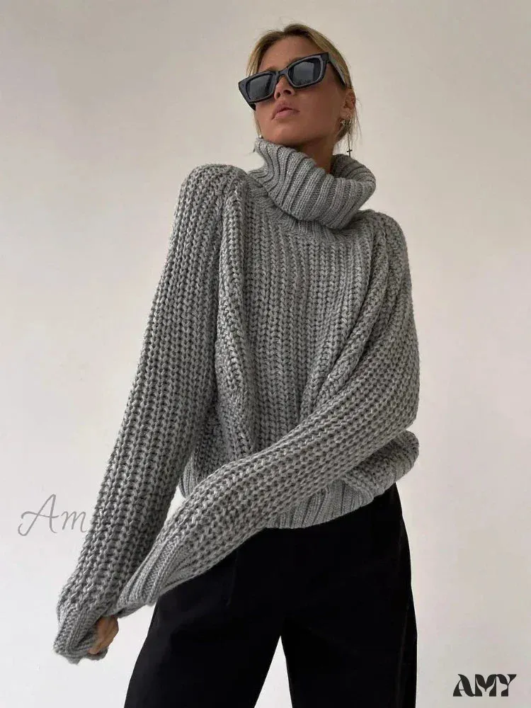 Women Knitted Long Sleeve Loose Harajuku Vintage Casual Chic Cozy Stylish Comfortable Sweater