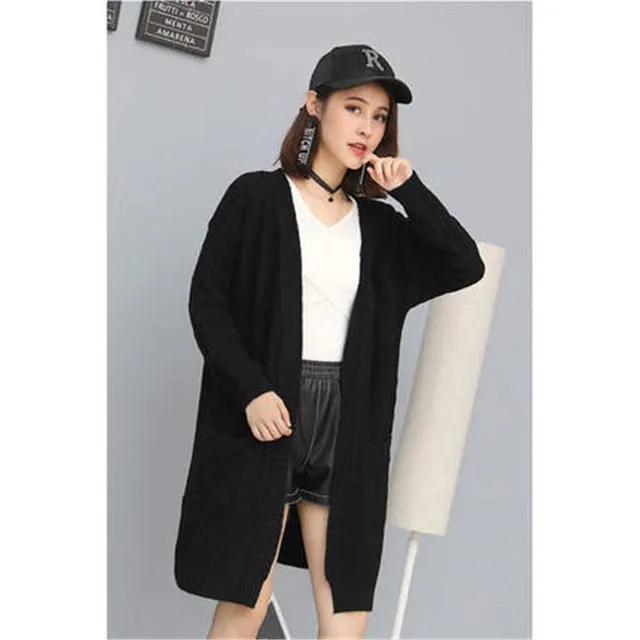 Women Long Cardigans For Autumn Winter Warm Oversize Long Cardigans Poncho