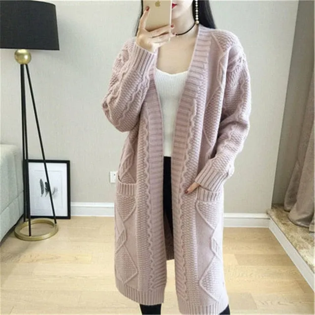 Women Long Cardigans For Autumn Winter Warm Oversize Long Cardigans Poncho