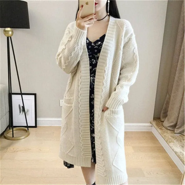 Women Long Cardigans For Autumn Winter Warm Oversize Long Cardigans Poncho