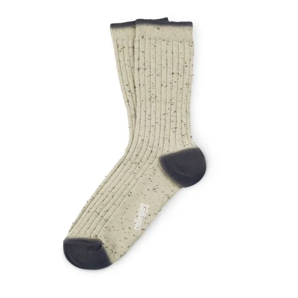 Women's Ribbed Nepp-Yarn Crew Socks - cream