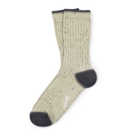 Women's Ribbed Nepp-Yarn Crew Socks - cream