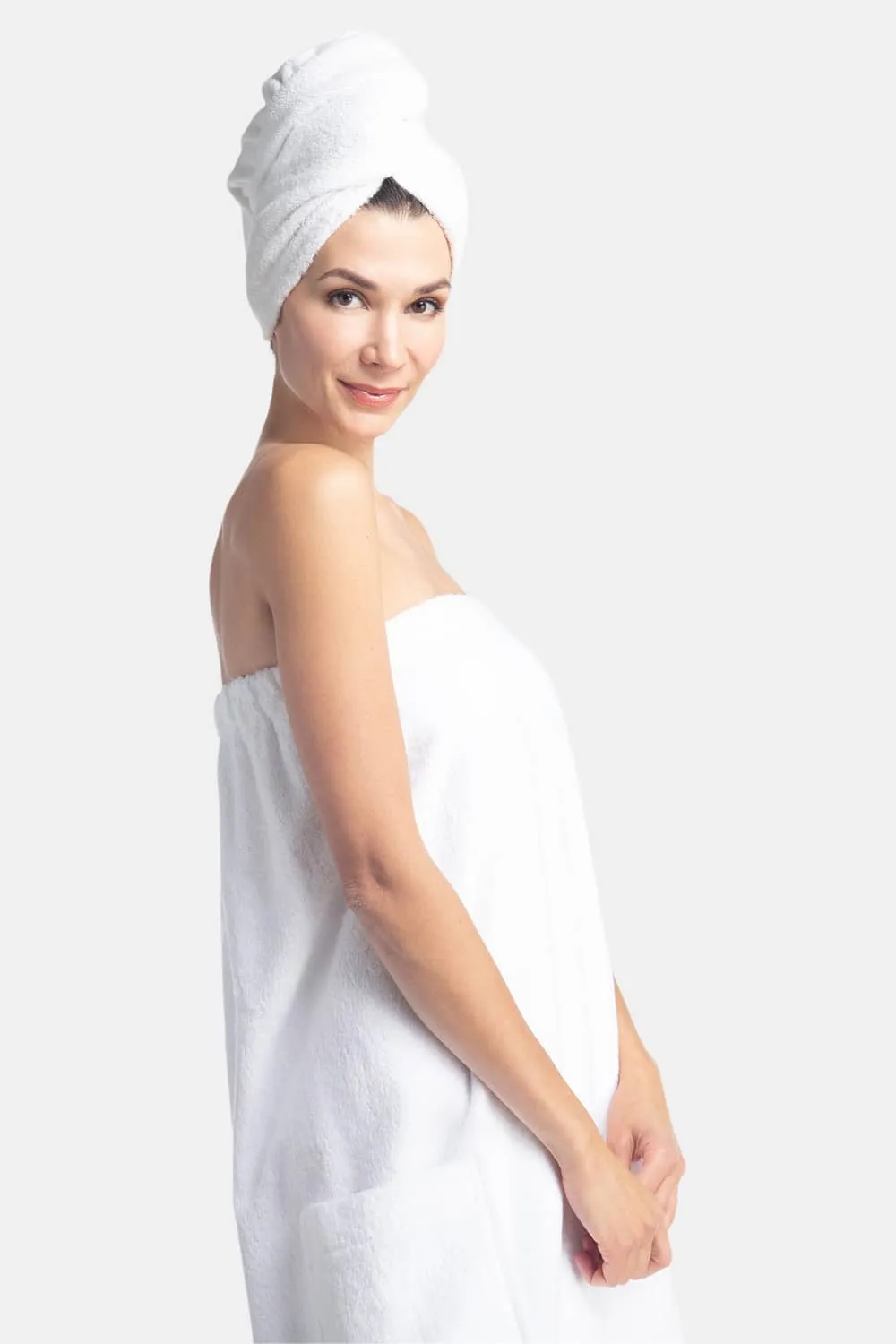 Women's Terry Cloth Spa Package - Body Wrap and Hair Towel